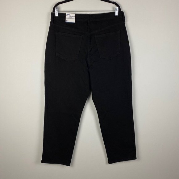 Old Navy Extra High Rise Sky-Hi Straight Jeans Jean Size Plus Size 28 NWT Black - Picture 5 of 11